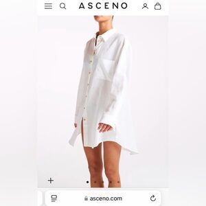 ASCENO pink formentera 100% organic linen oversized shirt M